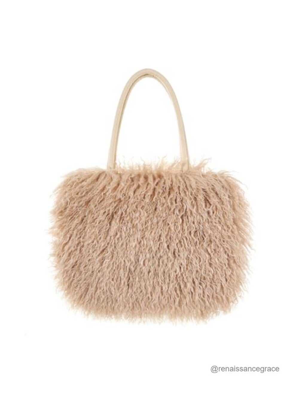 Women's Fuzzy Tote Bag Curly Handbag Furry Shoulder Bag Large Plush Top Handle
